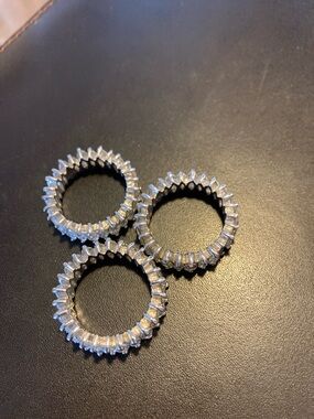 Silver Crystal Baguette Eternity Ring - Women Jewelry